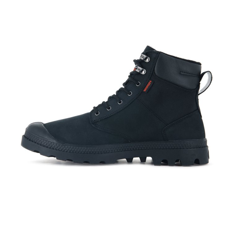 Palladium Pampa Shield WP+ LUX Women's Boots Black | UK C635-DJI